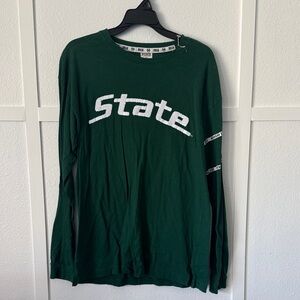 PINK Victoria's Secret Green Long Sleeve Tee